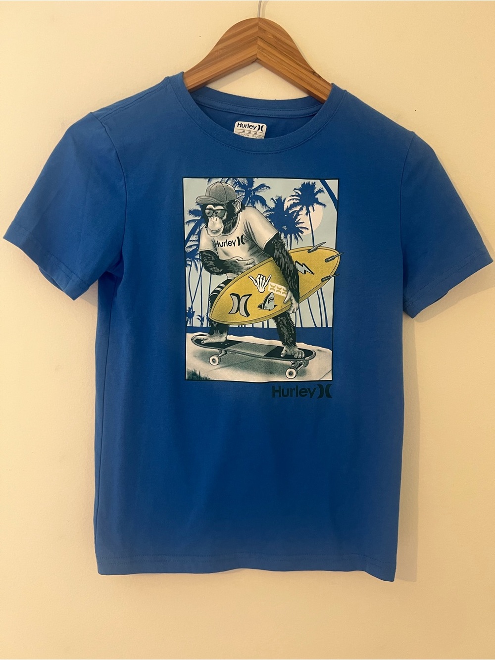 Medium Hurley Royal Blue Monkey Palm Graphic Tee